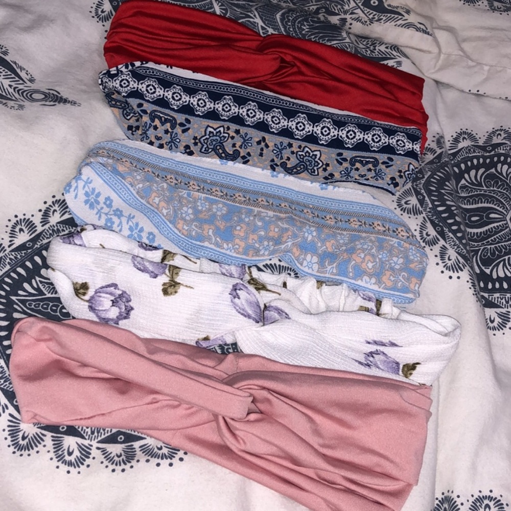 set of 5 stretchy headbands